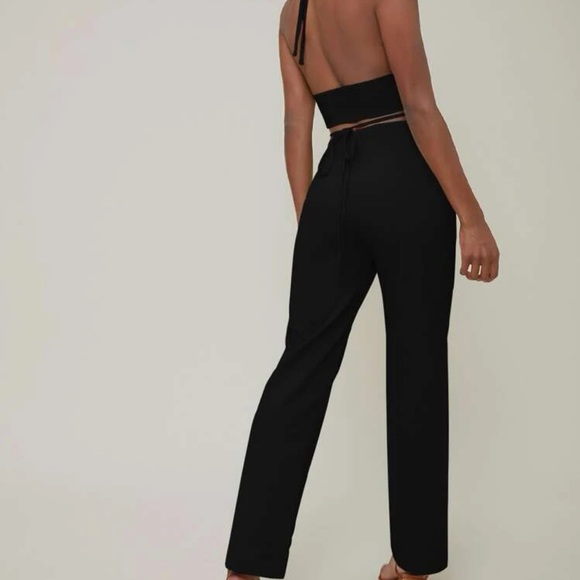 Cutout Self-Tie Halter Jumpsuit - Picture 4 of 4